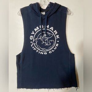 Gymshark Men's Dark Blue Sleeveless Hoodie